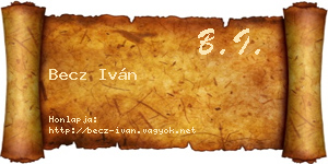 Becz Iván névjegykártya