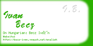 ivan becz business card